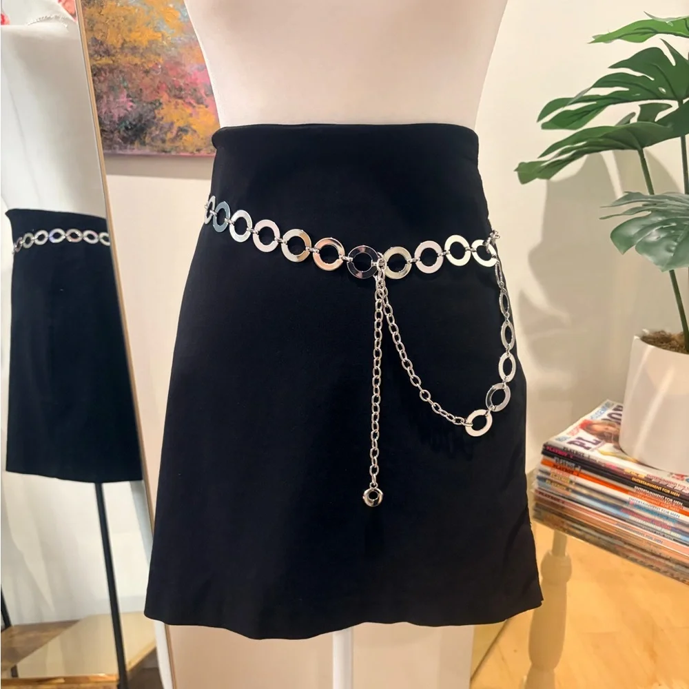 H&M Divided 60’s Inspired Vintage Circle Chain Belt 36-49 inch long